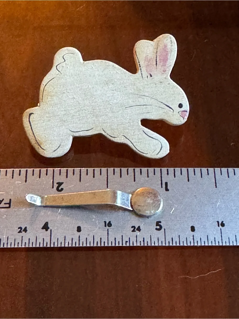 Bunny Pin Brooch Pair‎ Vintage Handcrafted Spring Easter